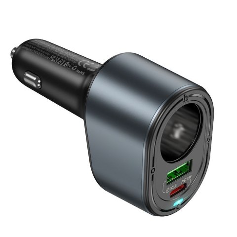 Ładowarka samochodowa Hoco USB A + USB C + gniazdo zapalniczki PD QC3.0 3A 35W Z56 czarna