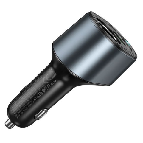 Ładowarka samochodowa Hoco USB A + USB C + gniazdo zapalniczki PD QC3.0 3A 35W Z56 czarna