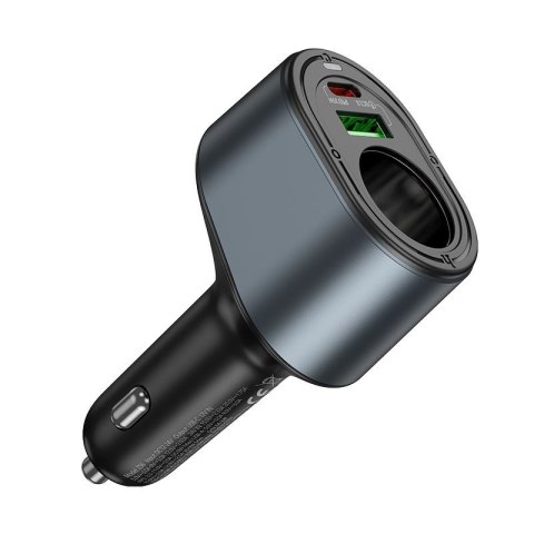 Ładowarka samochodowa Hoco USB A + USB C + gniazdo zapalniczki PD QC3.0 3A 35W Z56 czarna