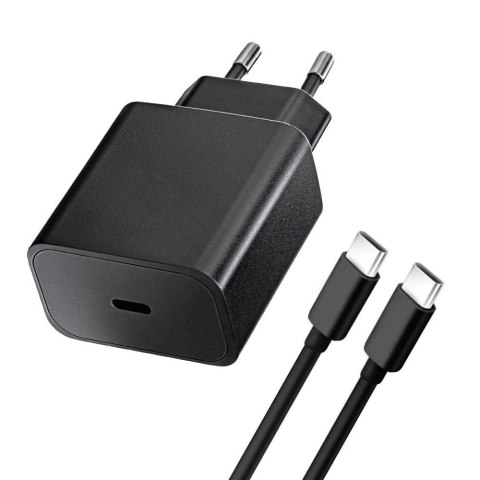 Ładowarka sieciowa do telefonu Blue Star USB C QC4.0 PD 3A 20W + kabel USB C do USB C TFB-TC-20WPD czarna