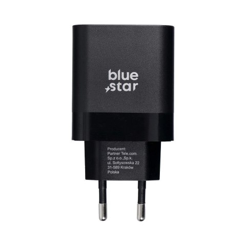 Ładowarka sieciowa do telefonu Blue Star USB C QC4.0 PD 3A 45W + kabel USB C do USB C TFB-TC-45WPD czarna