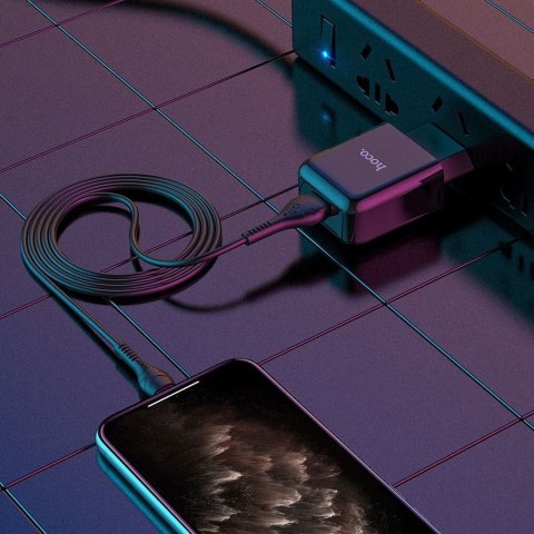 Ładowarka sieciowa do telefonu Hoco USB A 2A 10W + kabel USB A do Lightning N2 czarna