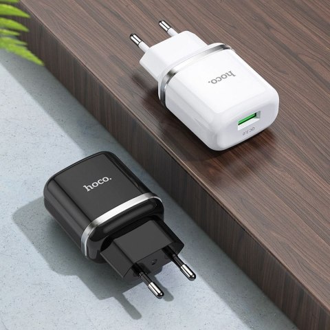 Ładowarka sieciowa do telefonu Hoco USB A QC3.0 3A 18W N3 biała