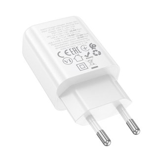Ładowarka sieciowa do telefonu Hoco USB A + USB C QC3.0 PD 3A 30W N63 biała