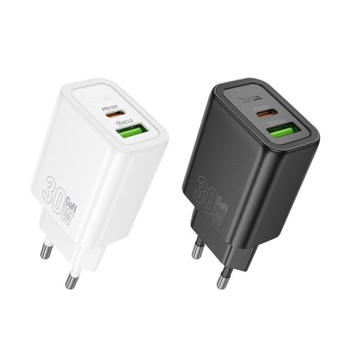 Ładowarka sieciowa do telefonu Hoco USB A + USB C QC3.0 PD 3A 30W N63 czarna