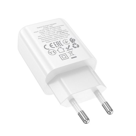 Ładowarka sieciowa do telefonu Hoco USB C QC PD 20W N60 biała