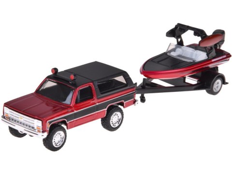 Maisto Licencjonowane Auto metalowe Chevrolet K5 Blazer + łódź 1:64 ZA5964