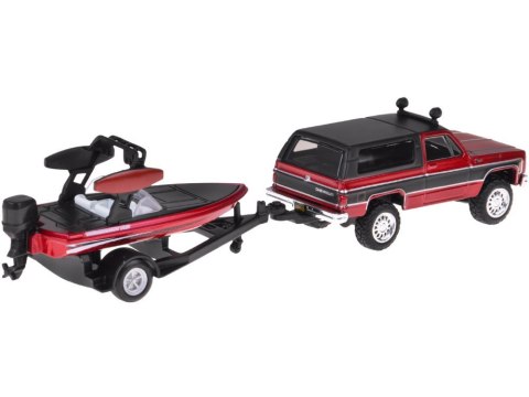 Maisto Licencjonowane Auto metalowe Chevrolet K5 Blazer + łódź 1:64 ZA5964