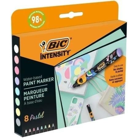 Markery akrylowe Intensity Pastel 12kol BIC