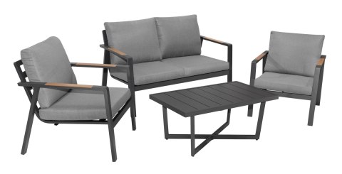 Zestaw mebli ogrodowych Industrial Frame 4w1 aluminium Sofa + 2 Fotele + Stolik