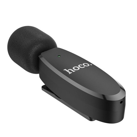 Mikrofon krawatowy bezprzewodowy USB C Hoco L15 czarny