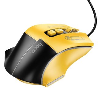 Myszka przewodowa gamingowa Hoco USB A 3600 dpi GM31 czarno żółta
