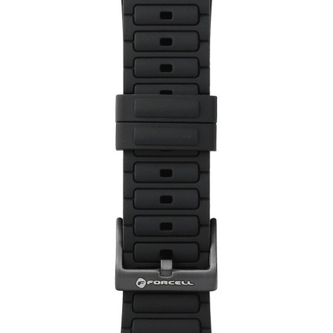Pasek do Apple Watch Forcell F-Design FA06 dziurki silikon 42 / 44 / 45 / 49 mm czarny