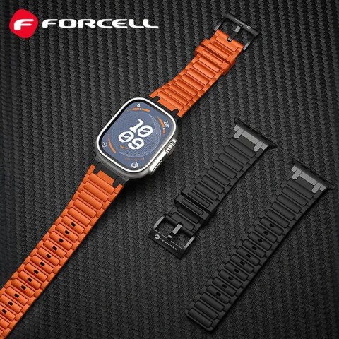 Pasek do Apple Watch Forcell F-Design FA06 dziurki silikon 42 / 44 / 45 / 49 mm pomarańczowy