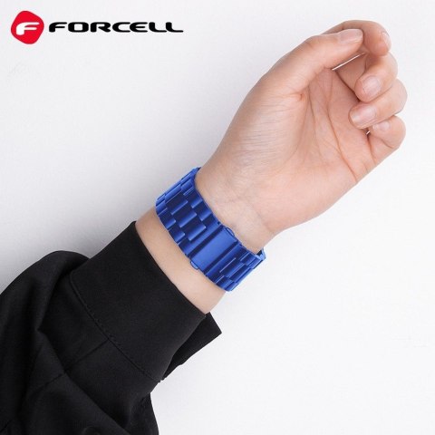 Pasek do Apple Watch Forcell F-Design FA10 zatrzask stal 38 / 40 / 41 mm niebieski