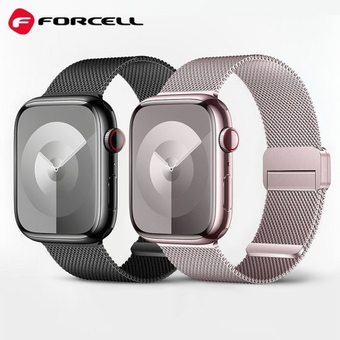 Pasek do Apple Watch Forcell F-Design FA14 magnetyczny stal 38 / 40 / 41 mm czarny