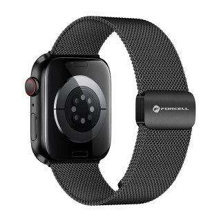 Pasek do Apple Watch Forcell F-Design FA14 magnetyczny stal 42 / 44 / 45 / 49 mm czarny