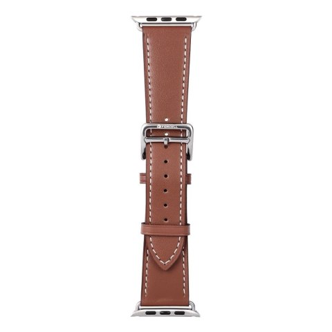 Pasek do Apple Watch Forcell F-Design FA20 dziurki skóra ekologiczna 42 / 44 / 45 / 49 mm brązowy
